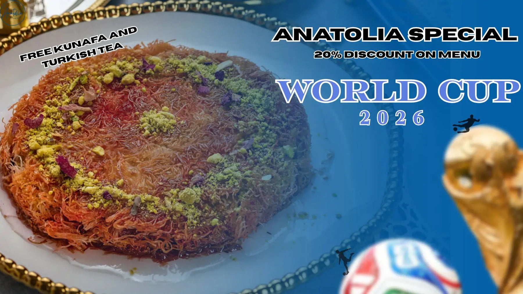 Turkish Çay and kunafa pairing at Anatolia Arab Street Singapore halal dessert and tea for late night World Cup dining near Bugis