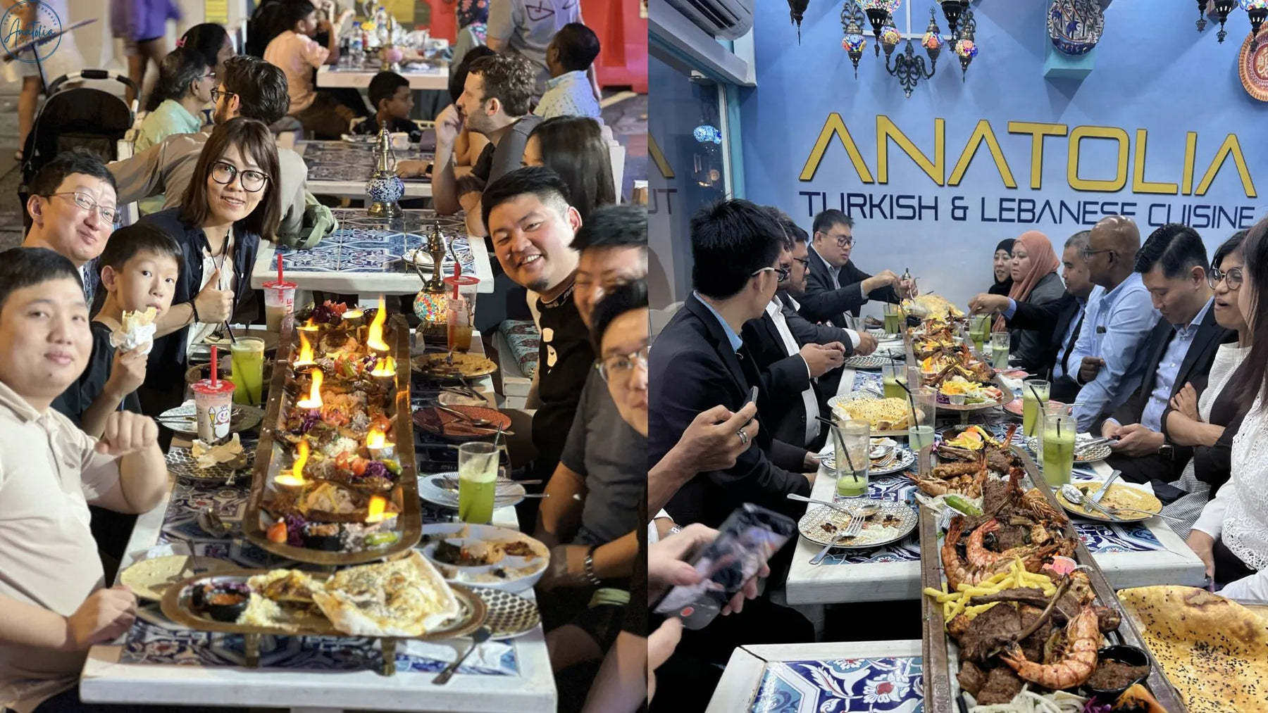 Halal fine dining table setting for a special occasion dinner in Singapore