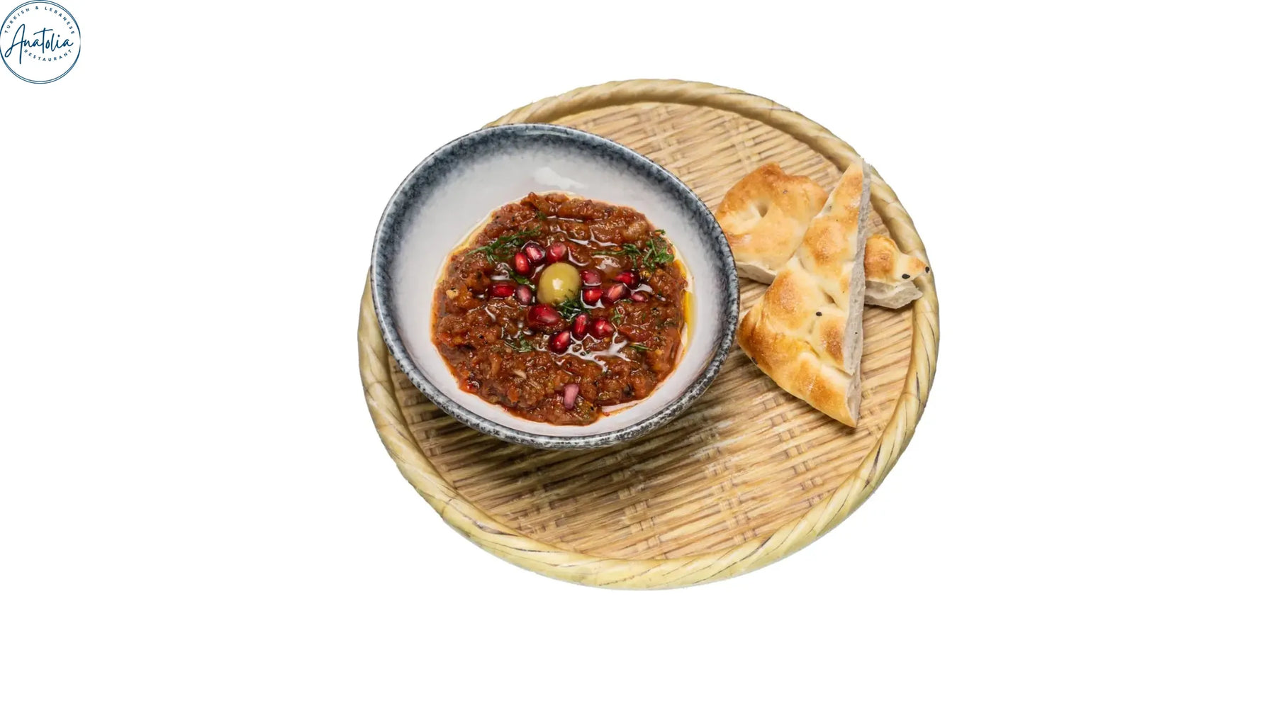 Ezme Turkish spicy tomato salad served with warm flatbread at Anatolia Restaurant Singapore