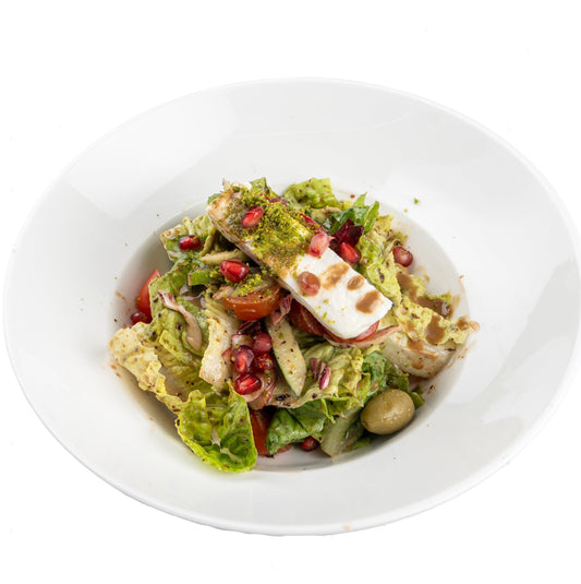 Fresh Coban Shepherd Salad with mixed greens, tomatoes, cucumbers, onions, and a light dressing at Anatolia Turkish Restaurant Singapore