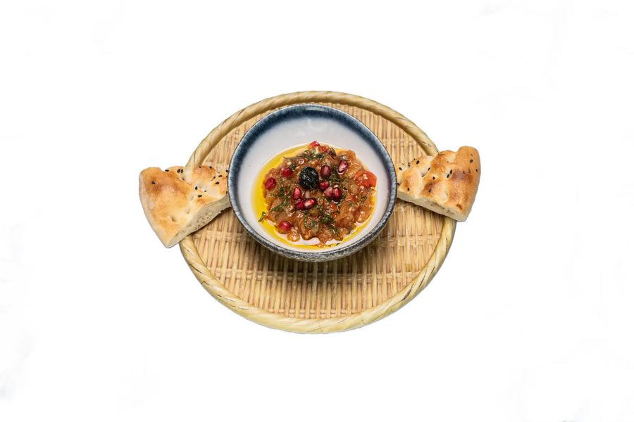 Baba ghannoug served with Turkish bread at Anatolia Restaurant Singapore