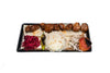 Beef shish kebab served with rice and grilled vegetables at Anatolia Restaurant Singapore