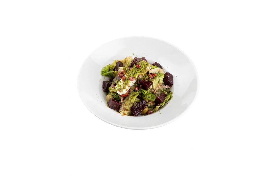 Beetroot salad with fresh greens and pomegranate at Anatolia Restaurant Singapore