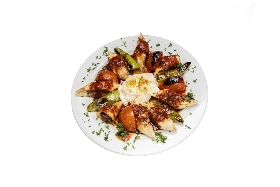 Chicken beyti kebab with yoghurt and grilled vegetables at Anatolia Restaurant Singapore