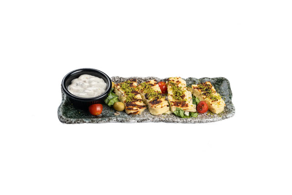 Grilled halloumi cheese served with yoghurt dip at Anatolia Restaurant Singapore