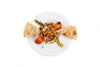 Turkish hummus chicken plate with grilled vegetables at Anatolia Restaurant Singapore