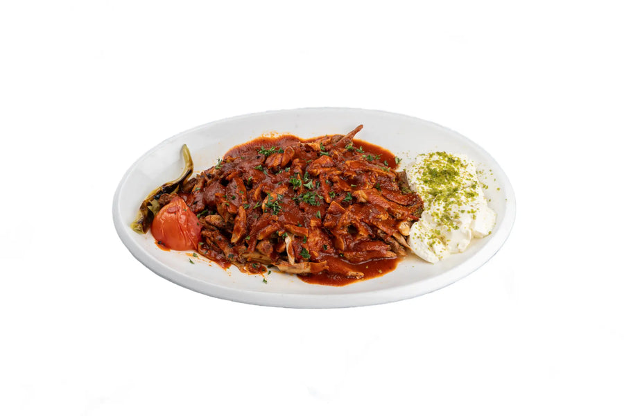 Chicken iskender kebab with tomato sauce and yoghurt at Anatolia Restaurant Singapore