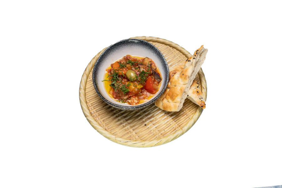 Saksuka served with Turkish bread at Anatolia Restaurant Singapore