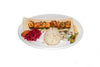 Grilled salmon shish kebab plate with vegetables at Anatolia Restaurant Singapore
