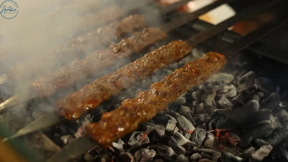 Open kitchen charcoal grill at Anatolia Restaurant on Arab Street
